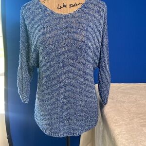 Chico’s Ladies Blue Shimmer Knit Long Sleeve Sweater ~ Size 1 (Chico’s) Medium 8
